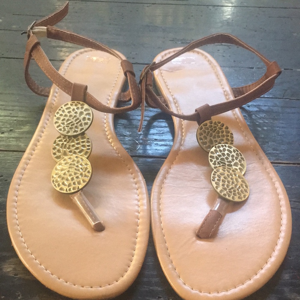 Gold Medallion Sandals